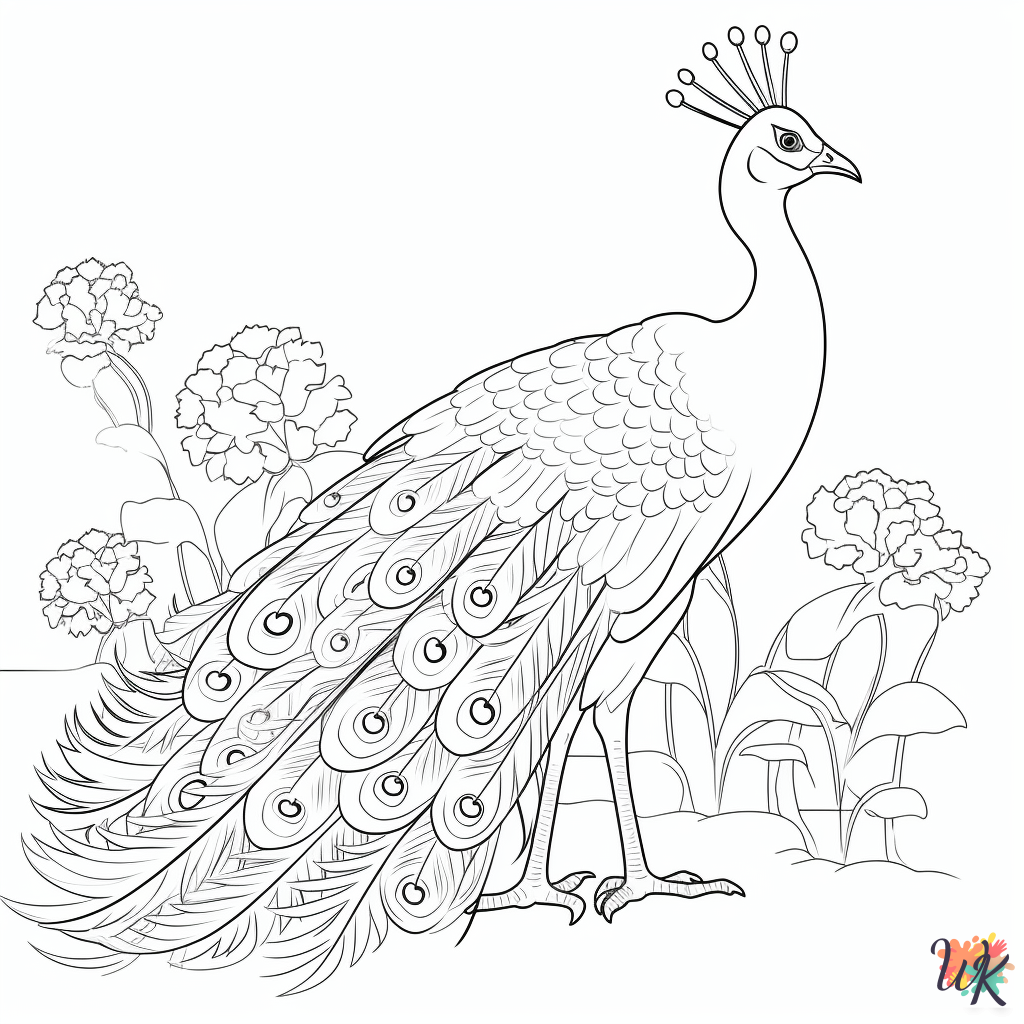 Peacock coloring pages free printable