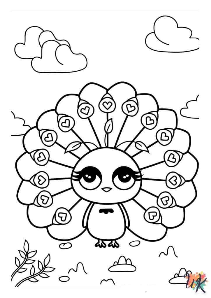 Peacock coloring pages to print