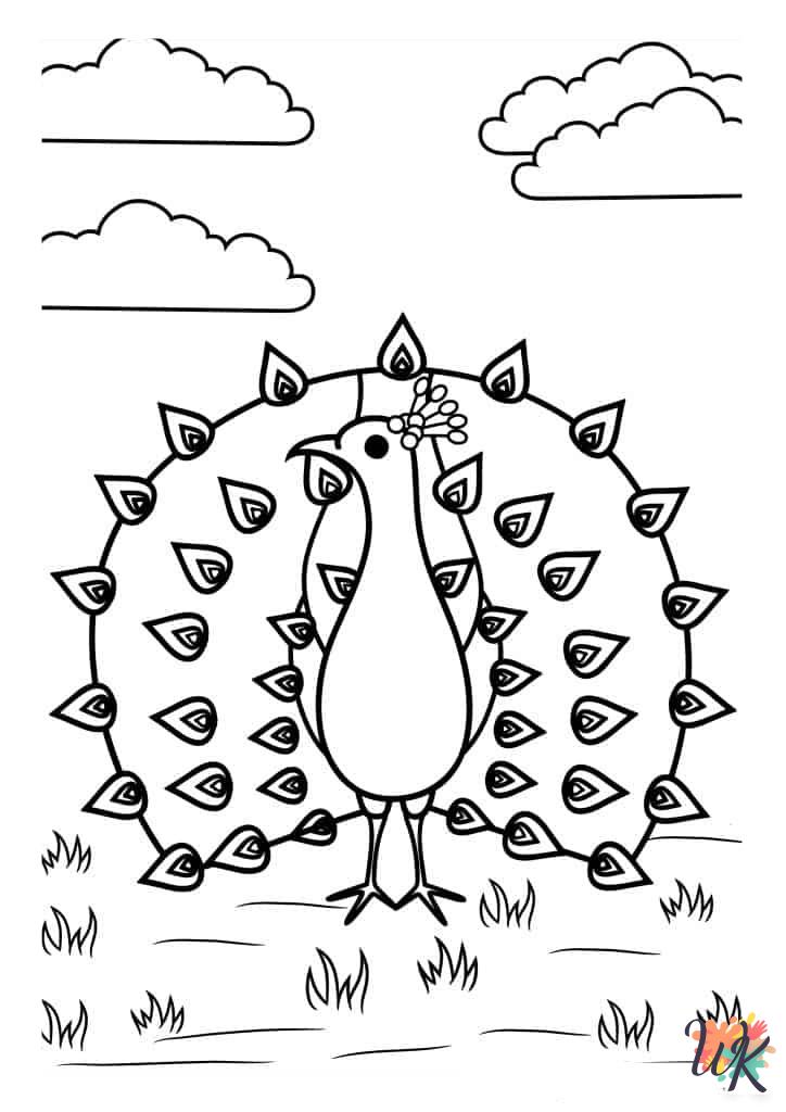 hard Peacock coloring pages