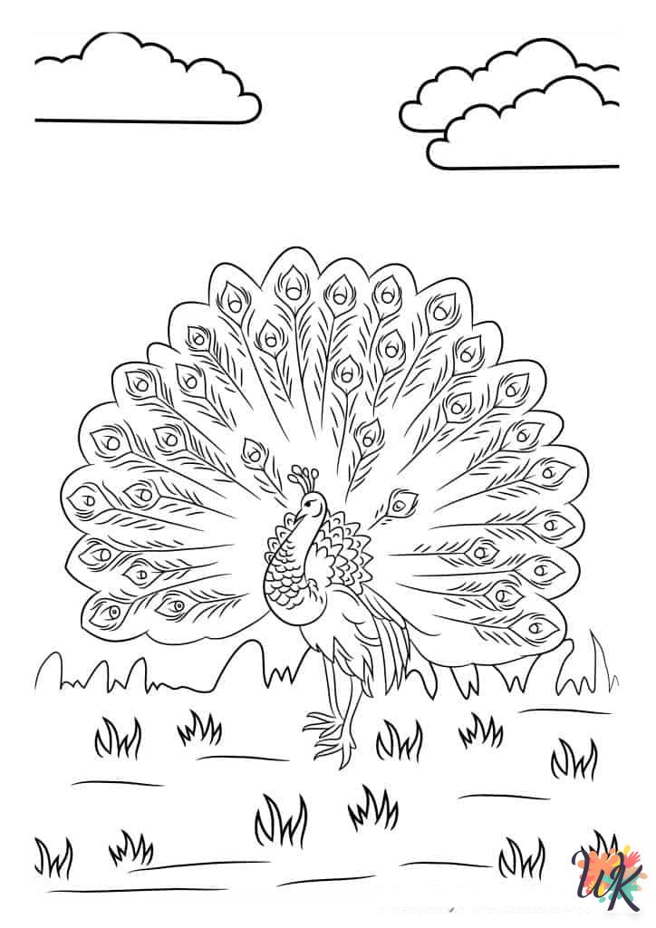 free printable coloring pages Peacock 1