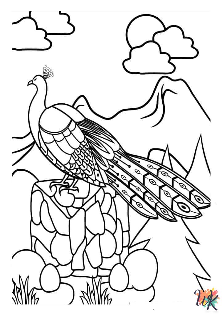 free coloring Peacock pages