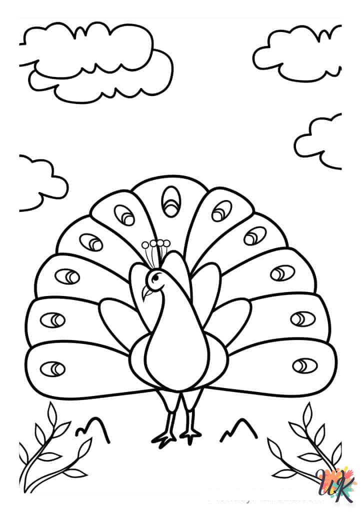 Peacock printable coloring pages