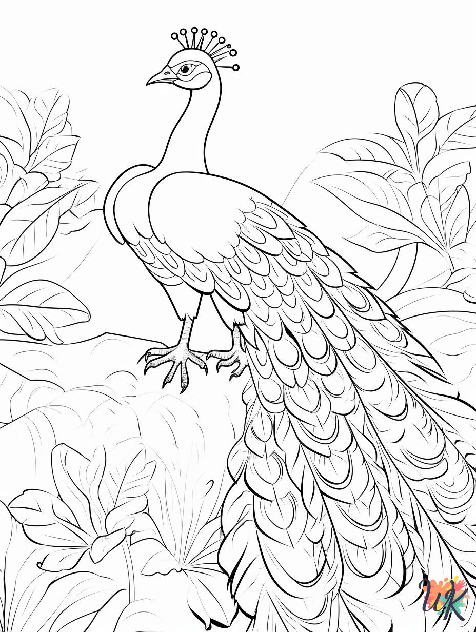 Peacock coloring pages to print