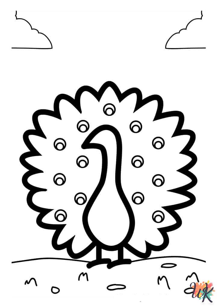 Peacock coloring pages for adults pdf 2