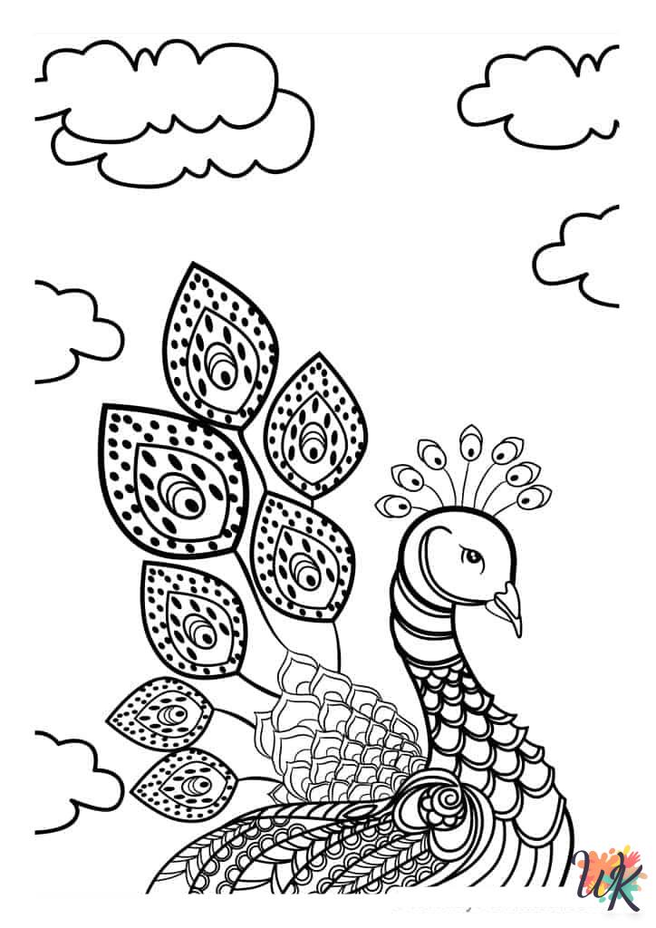 printable Peacock coloring pages