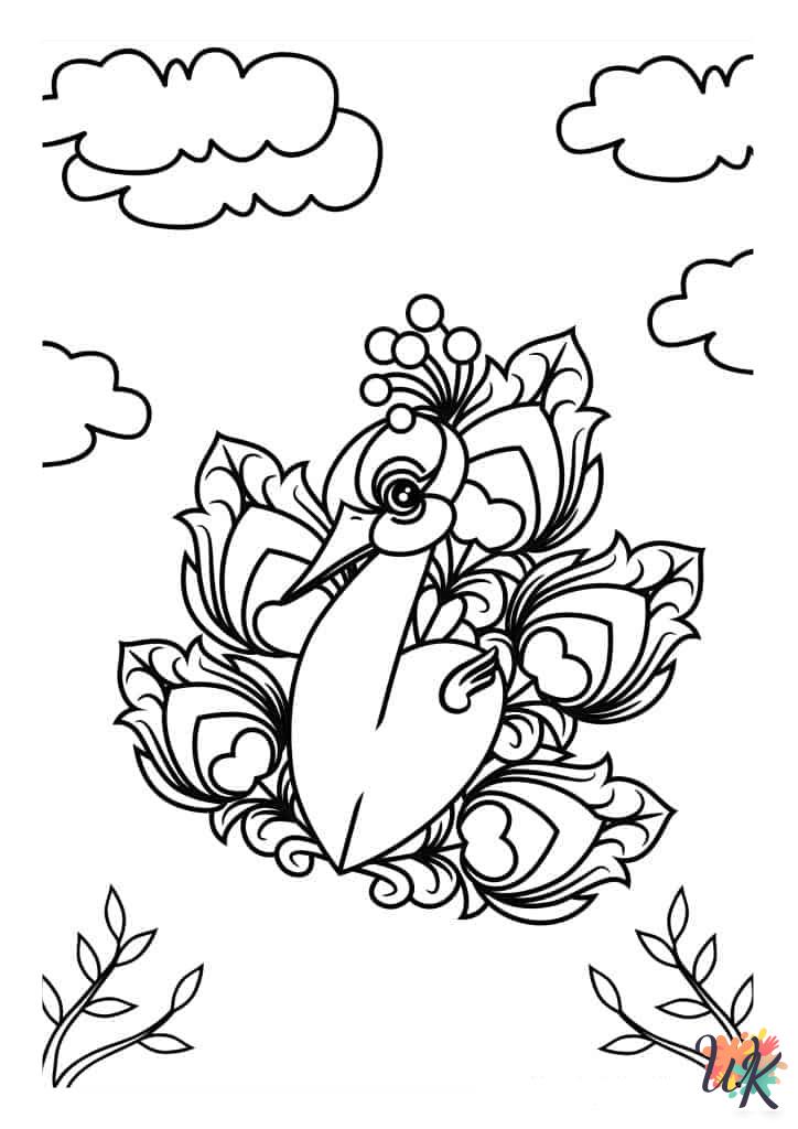 cute Peacock coloring pages
