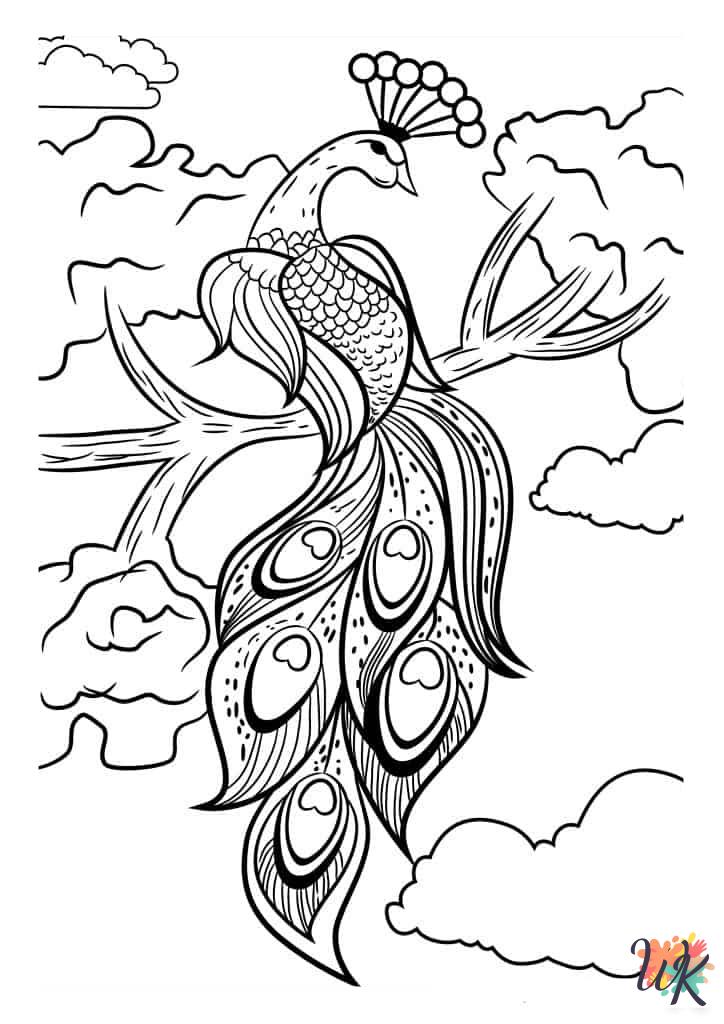free Peacock printable coloring pages