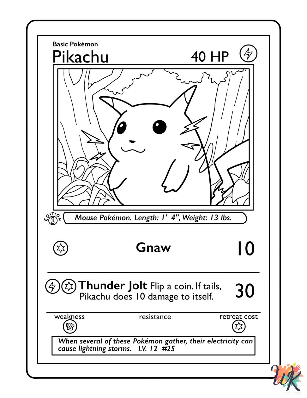 free Pokemon Card coloring pages for kids