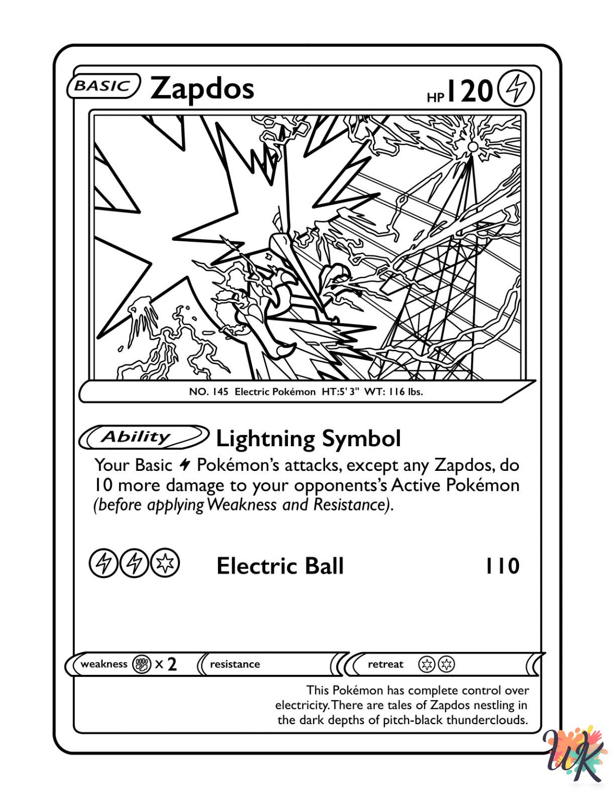detailed Pokemon Card coloring pages for adults