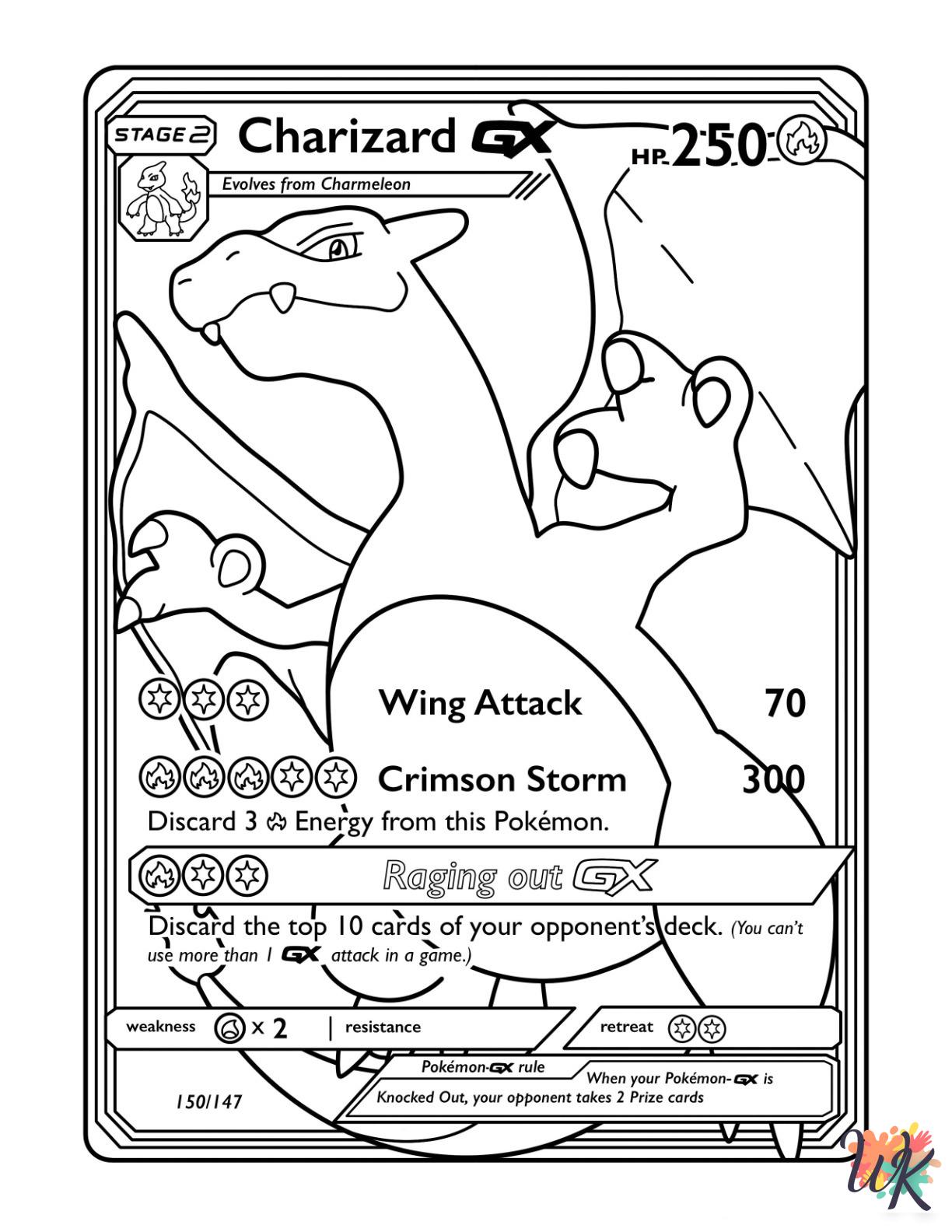 free full size printable Pokemon Card coloring pages for adults pdf