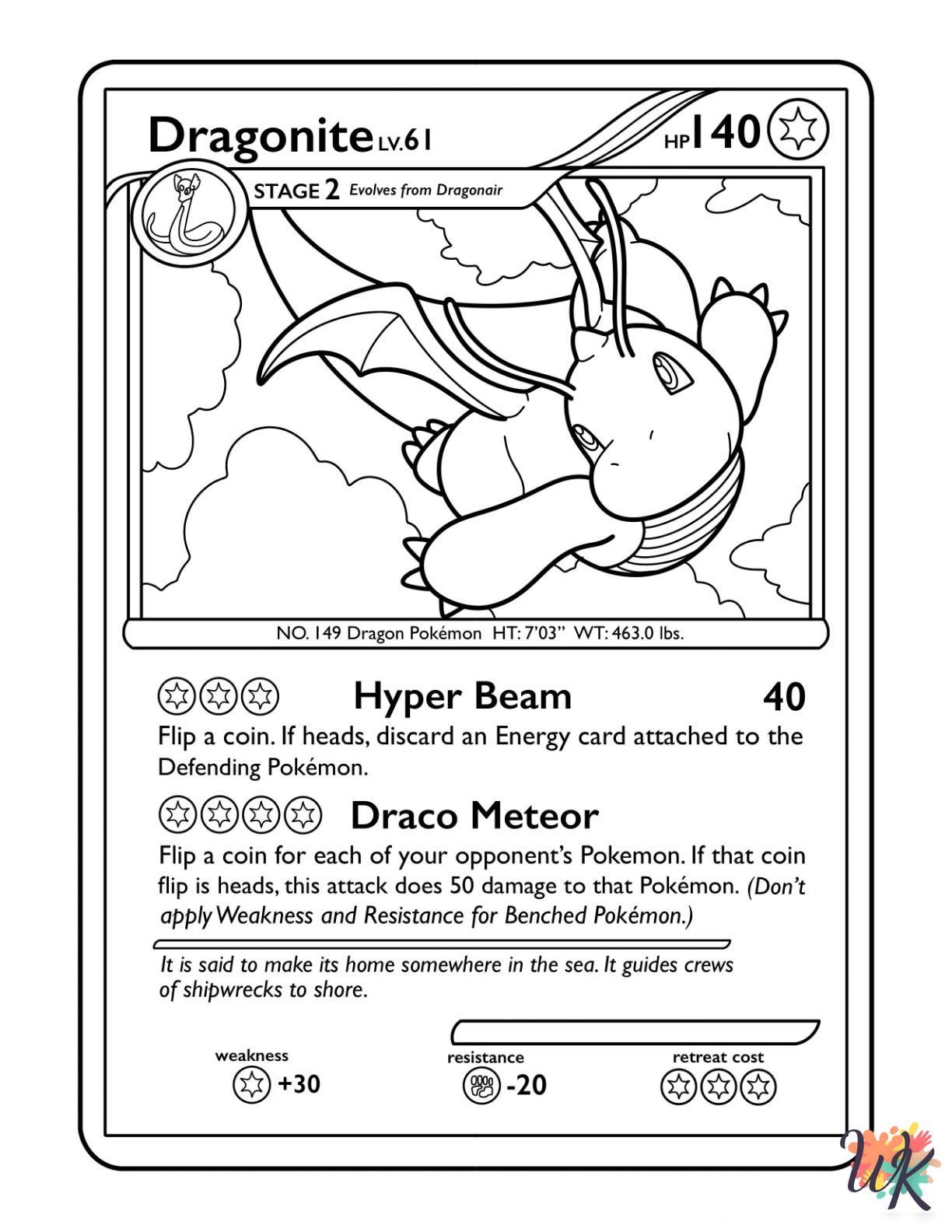free Pokemon Card coloring pages printable