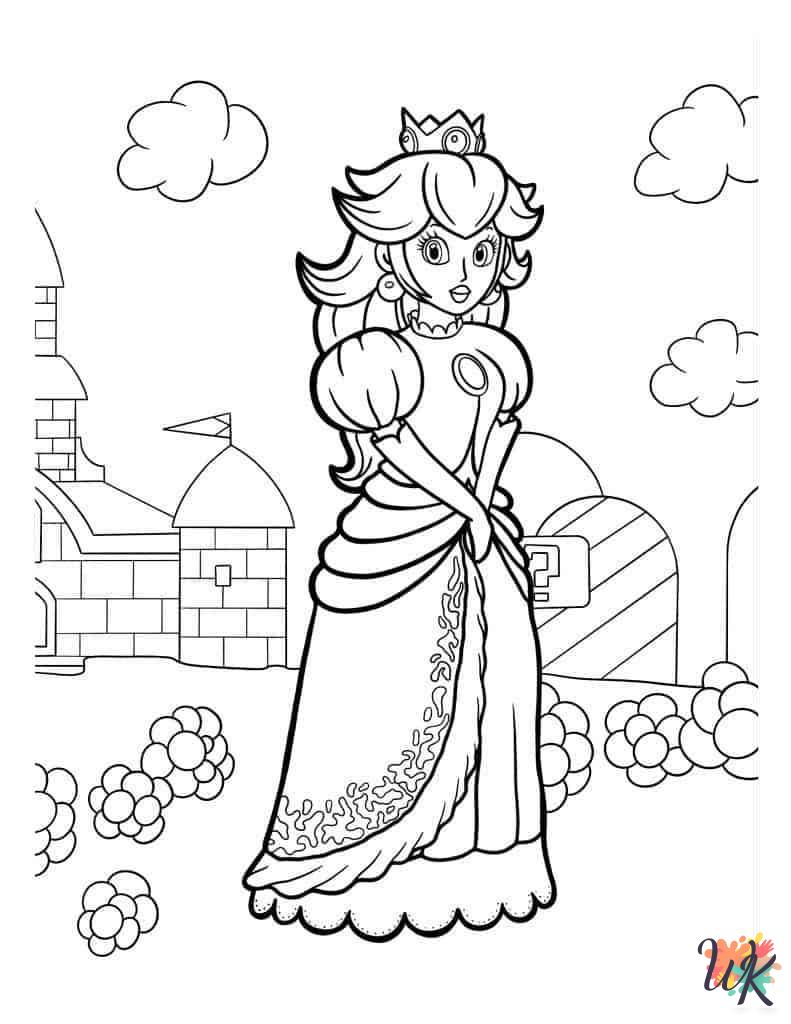 Princess Peach ornaments coloring pages
