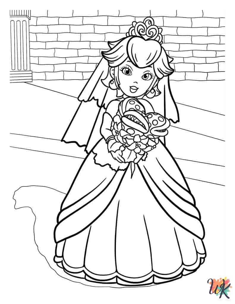 free Princess Peach coloring pages for adults
