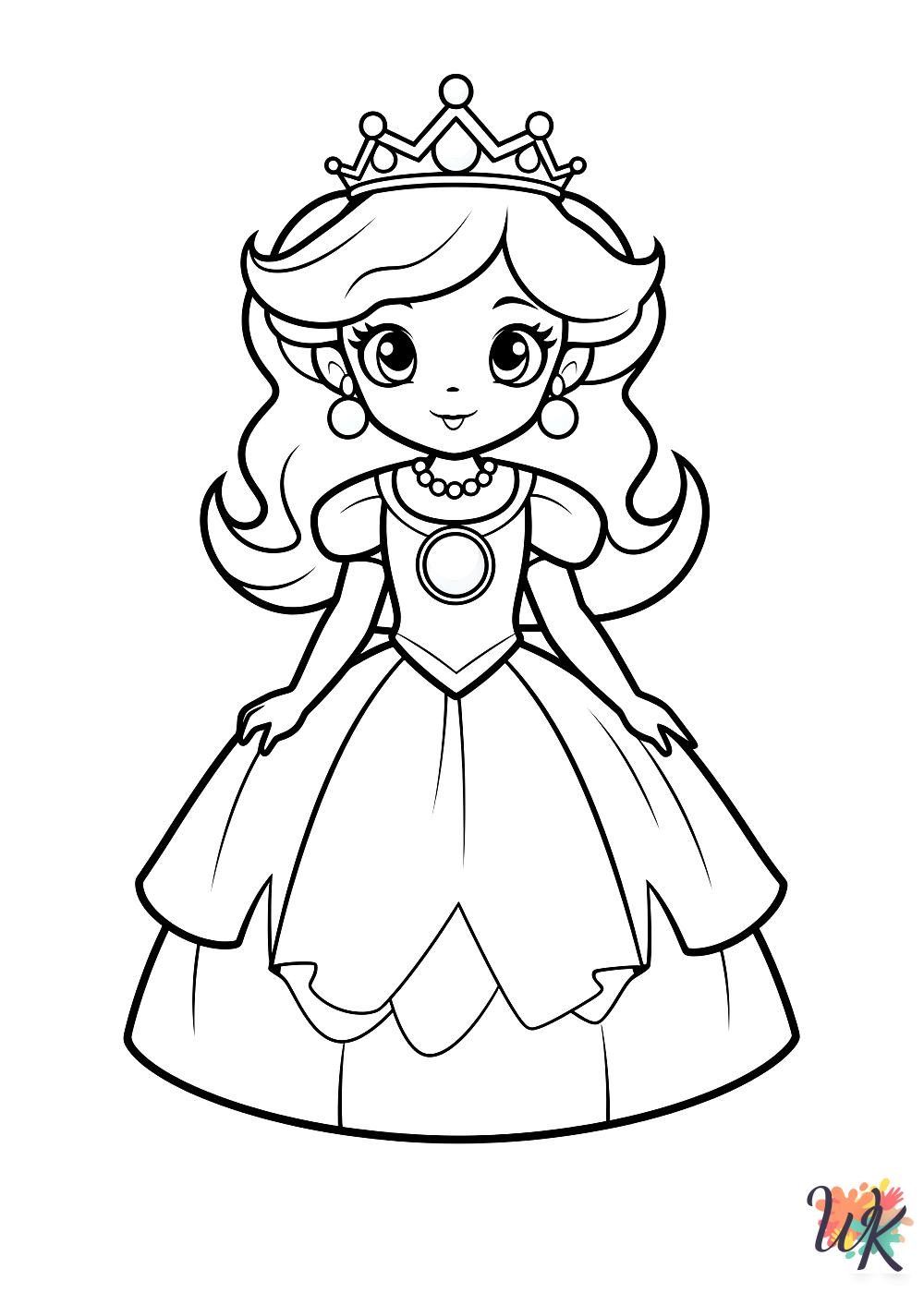 Princess Peach coloring pages printable free
