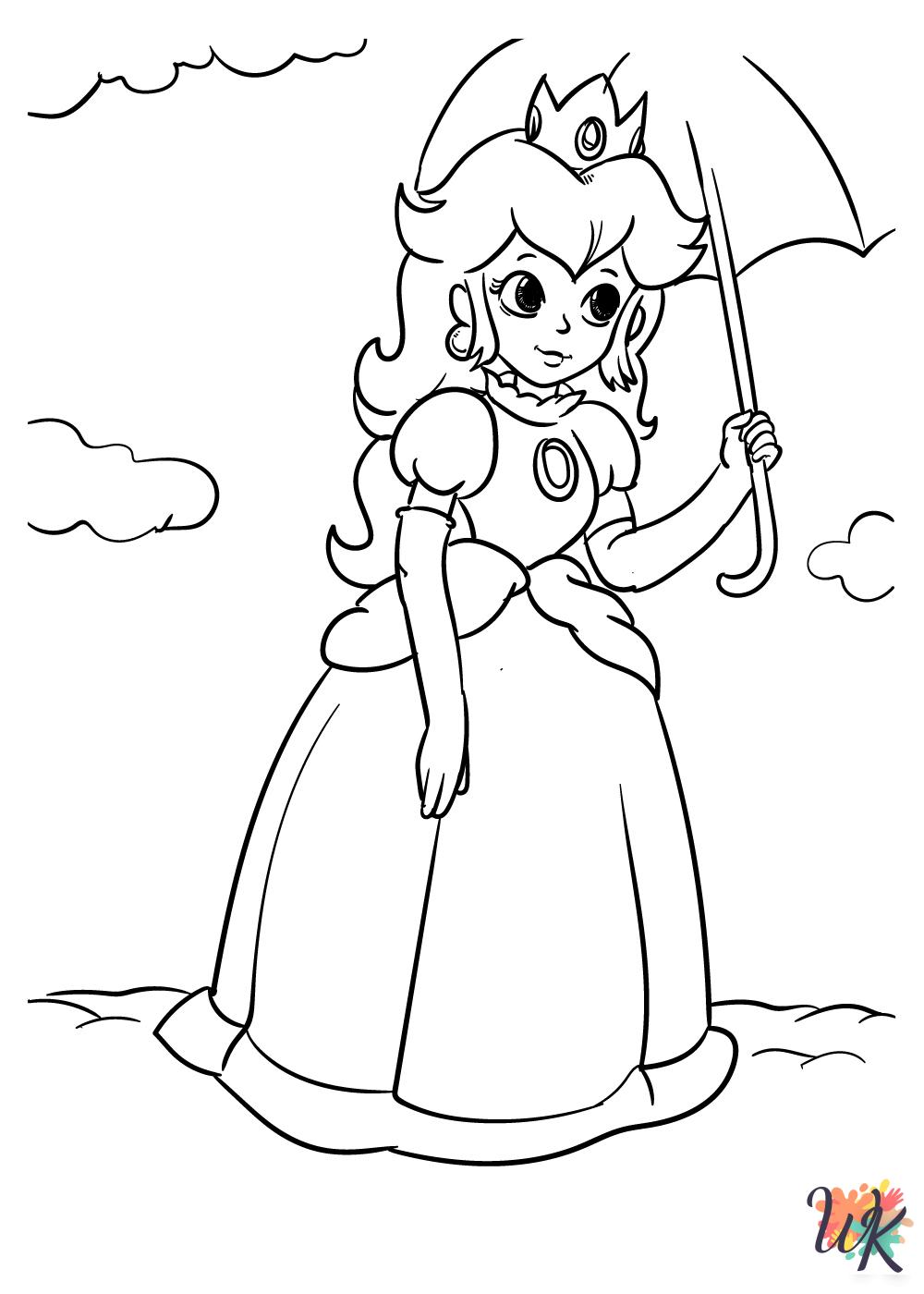 Princess Peach themed coloring pages 1