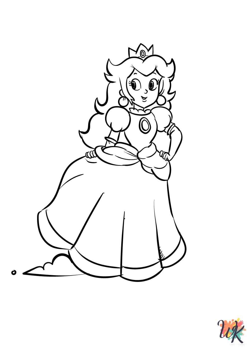 coloring pages for Princess Peach