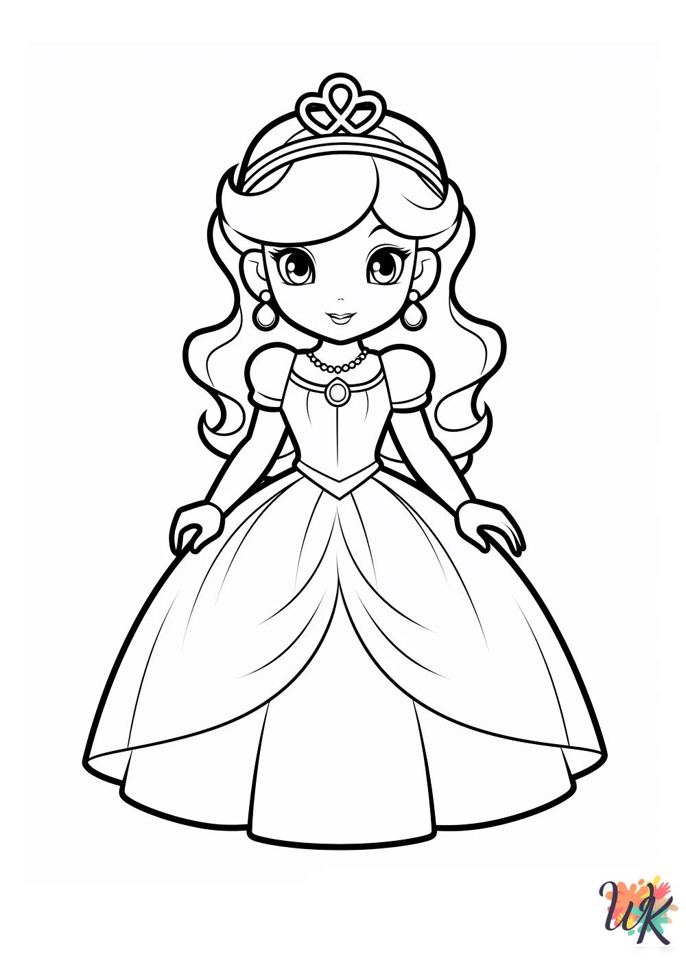 free Princess Peach coloring pages for adults