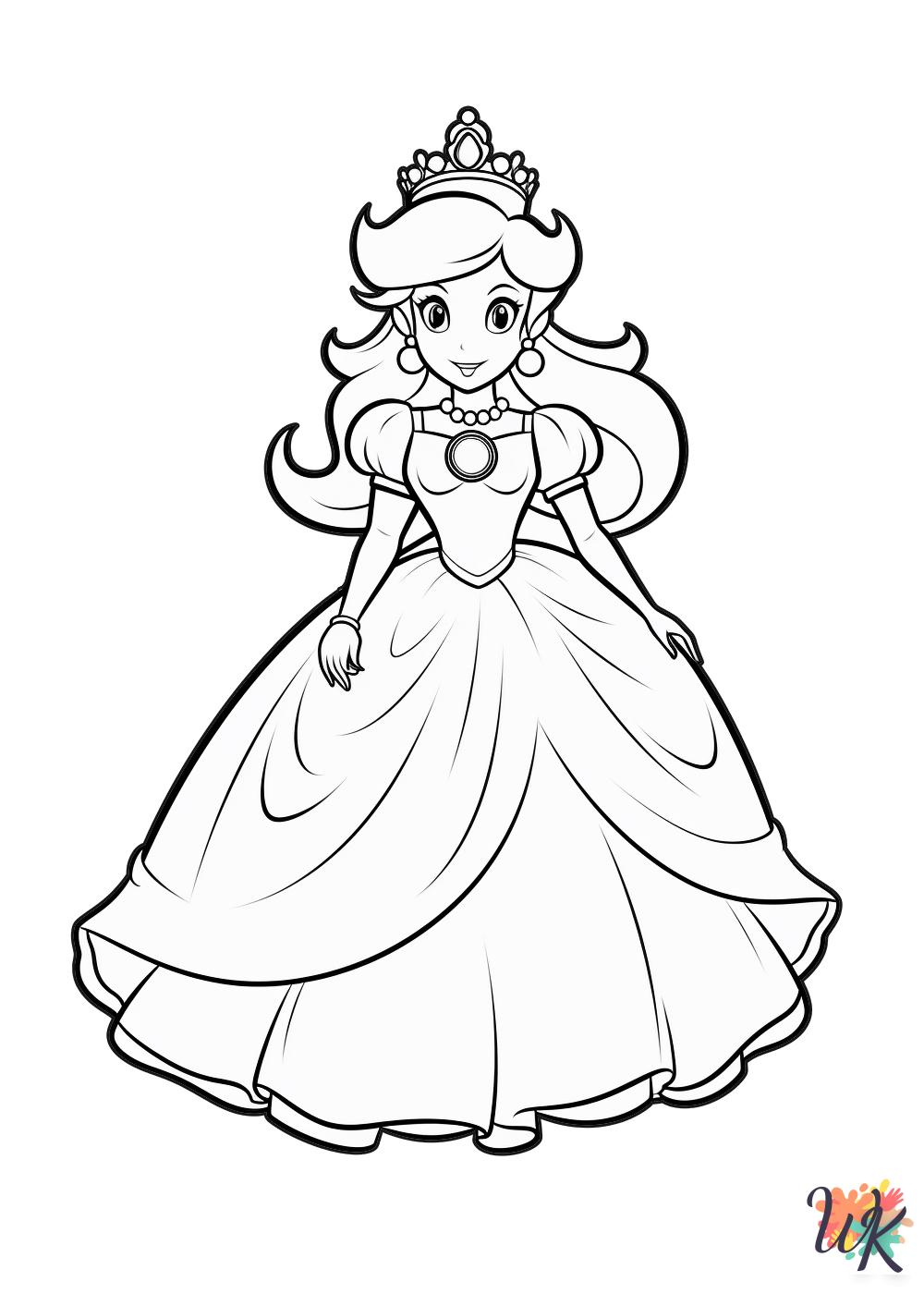 free Princess Peach printable coloring pages