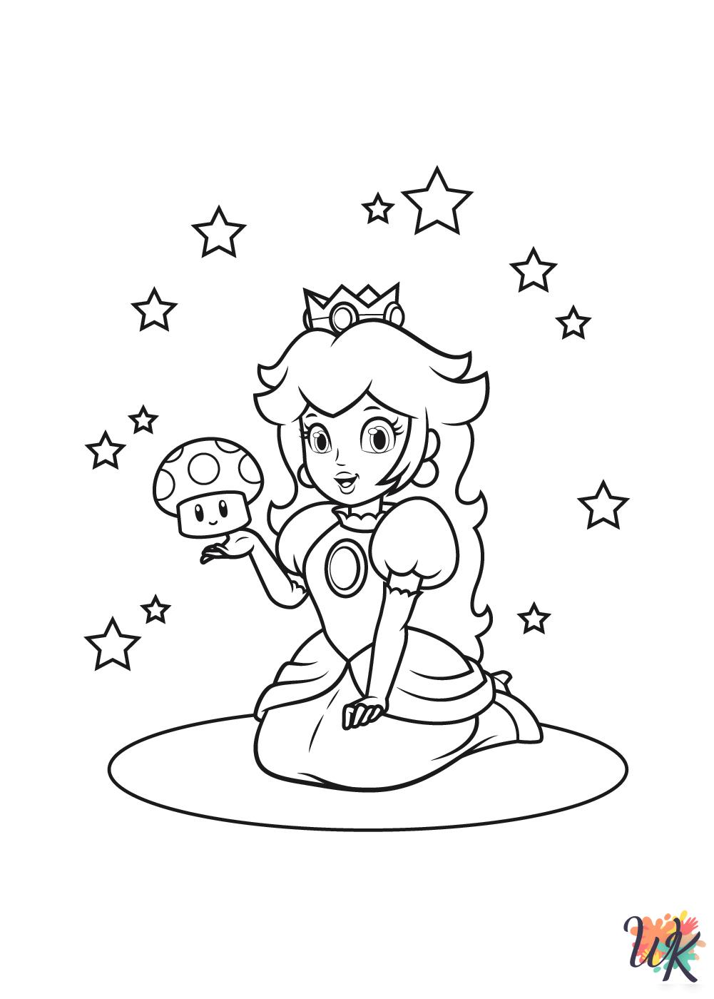 free printable Princess Peach coloring pages for adults