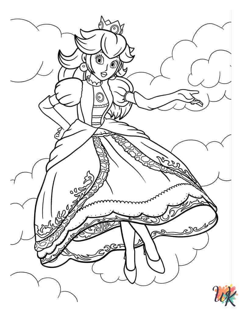 Princess Peach printable coloring pages
