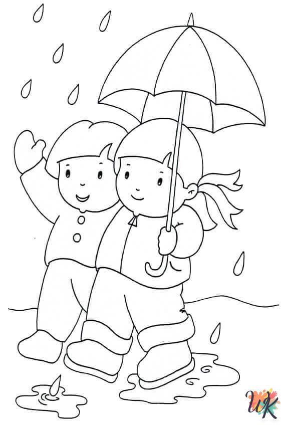 easy Rainy Day coloring pages