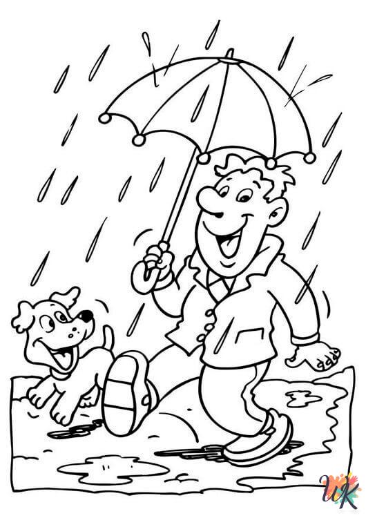 Rainy Day themed coloring pages