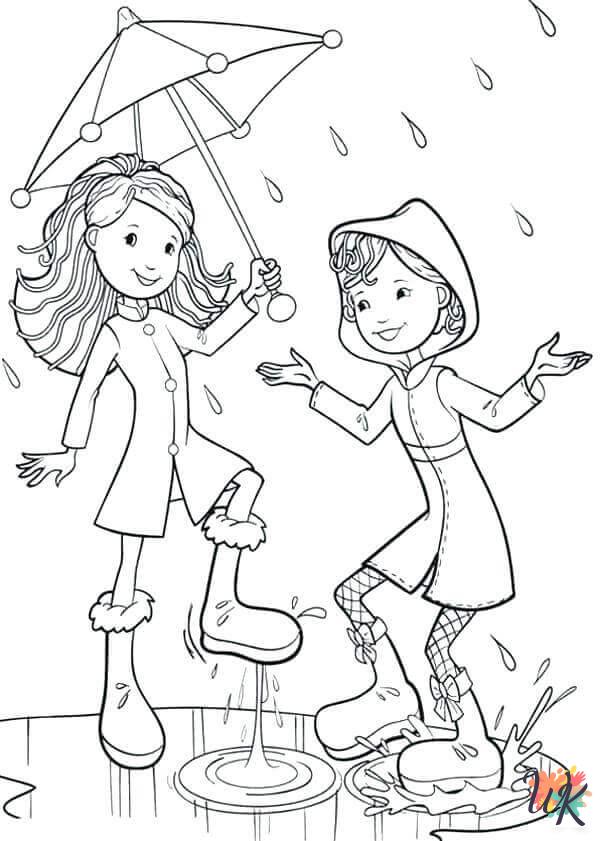 free Rainy Day tree coloring pages