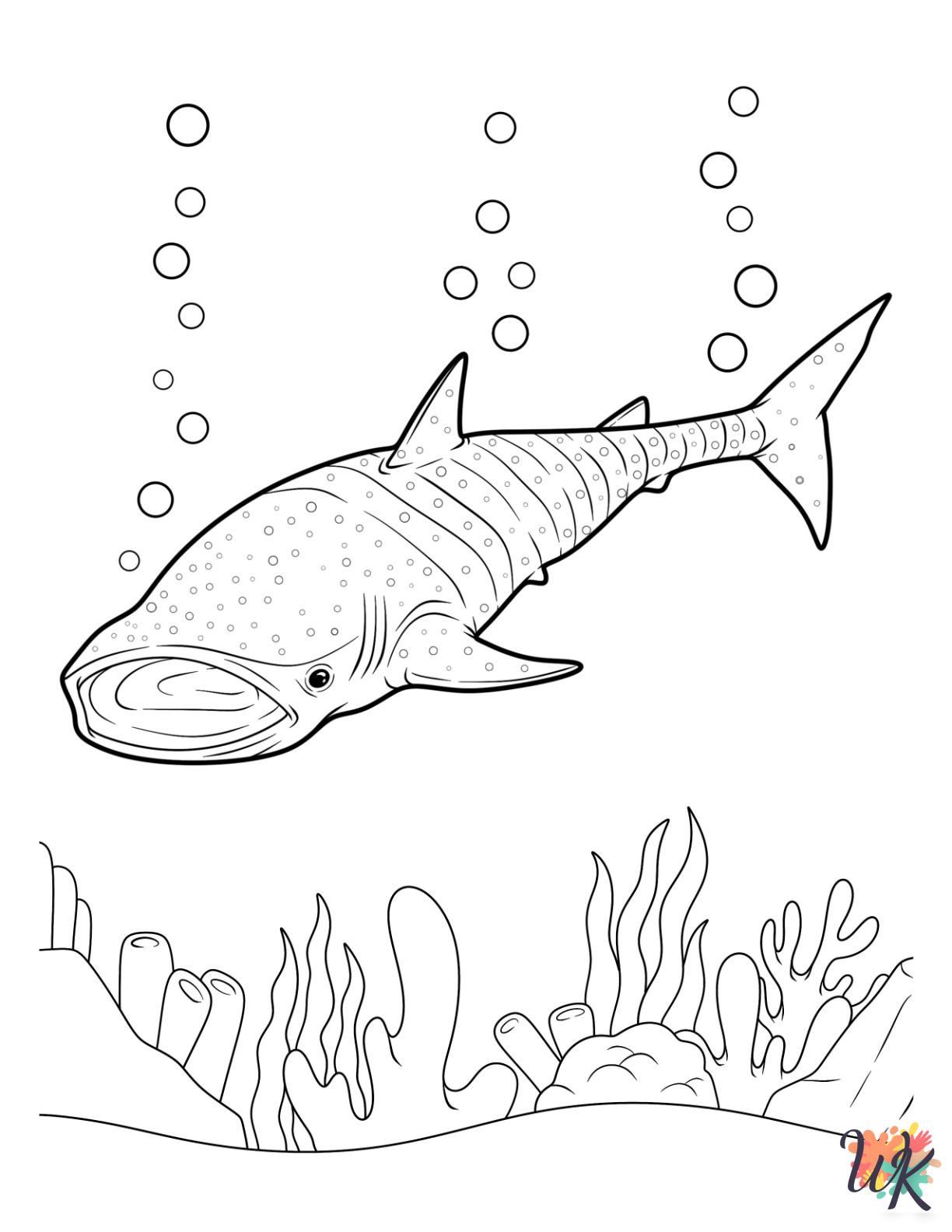 easy cute Shark coloring pages
