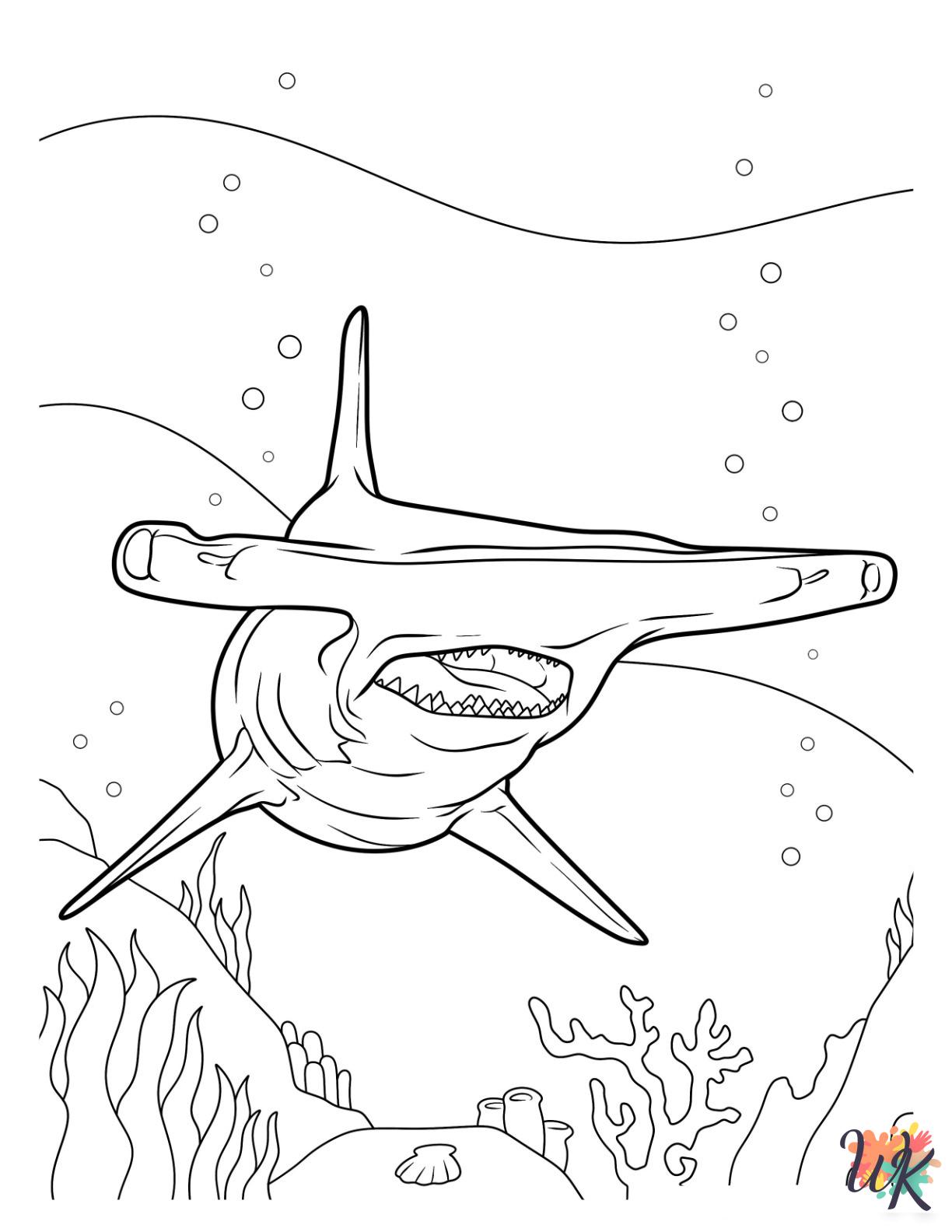 Shark free coloring pages