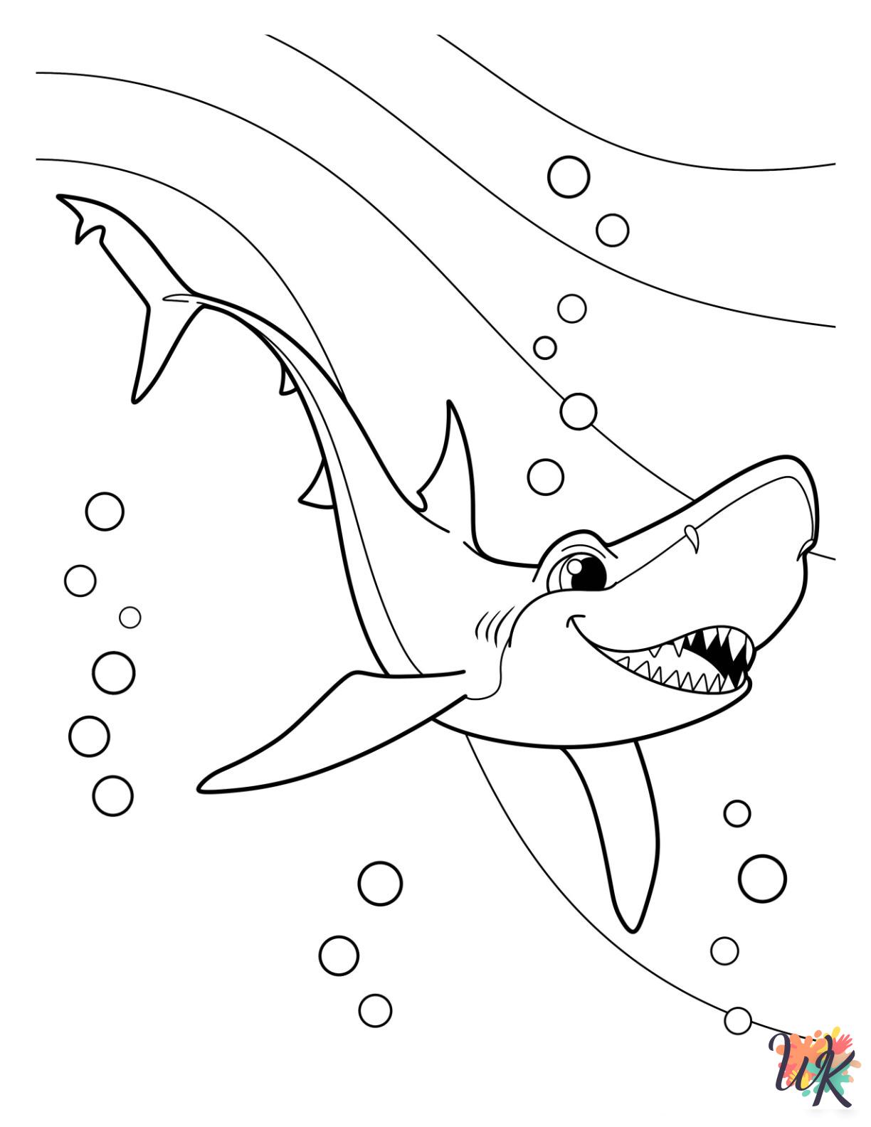 Shark themed coloring pages
