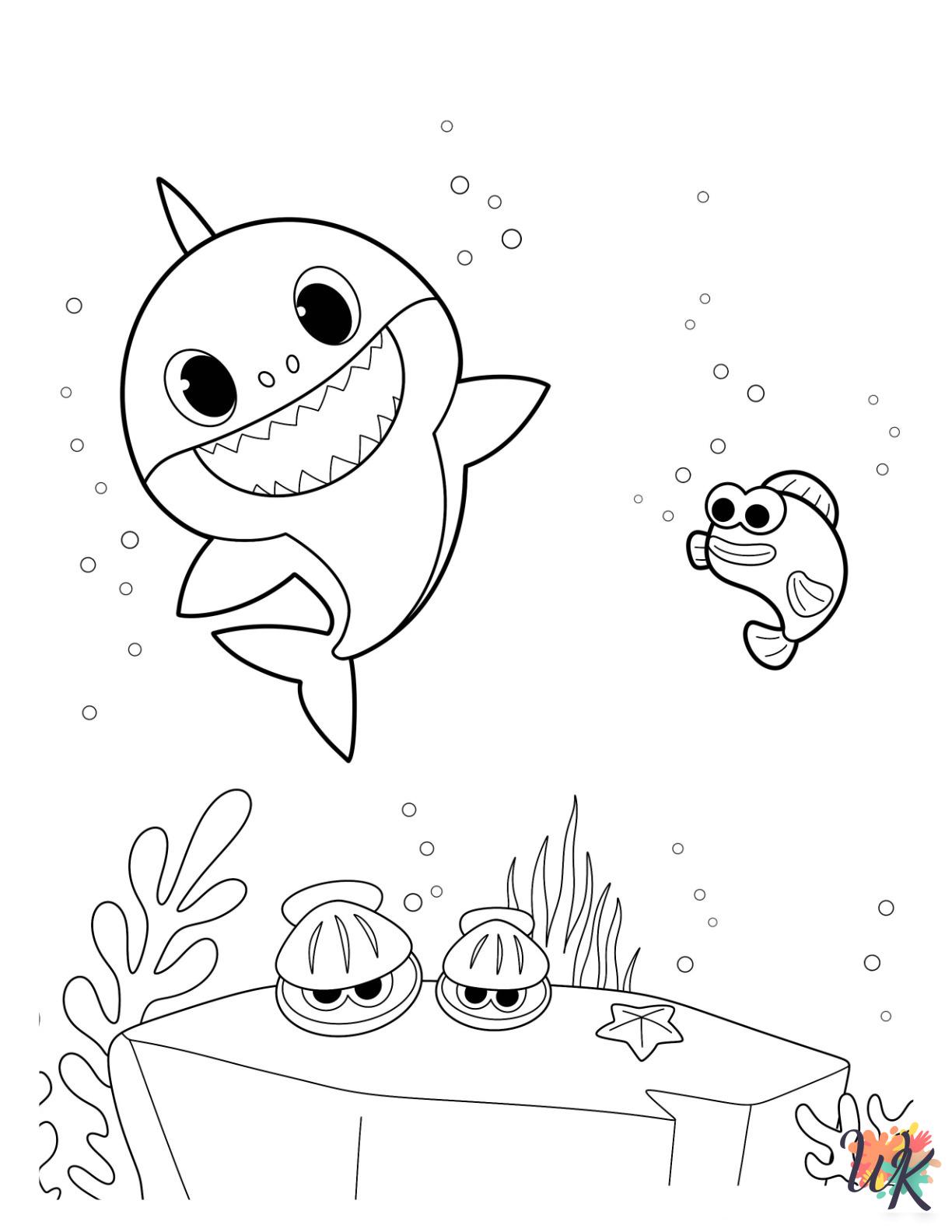 Shark coloring pages printable free