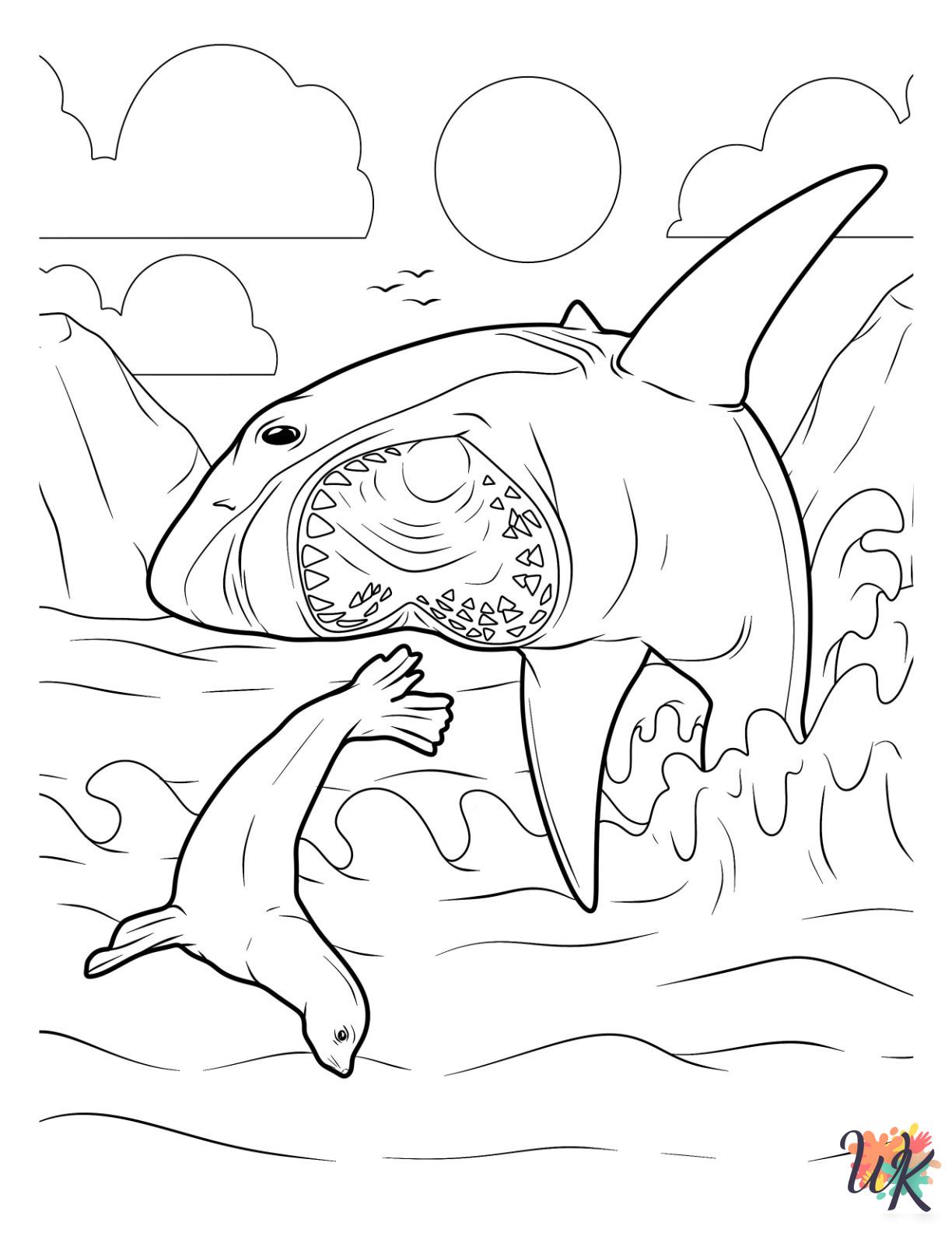 Shark coloring pages easy