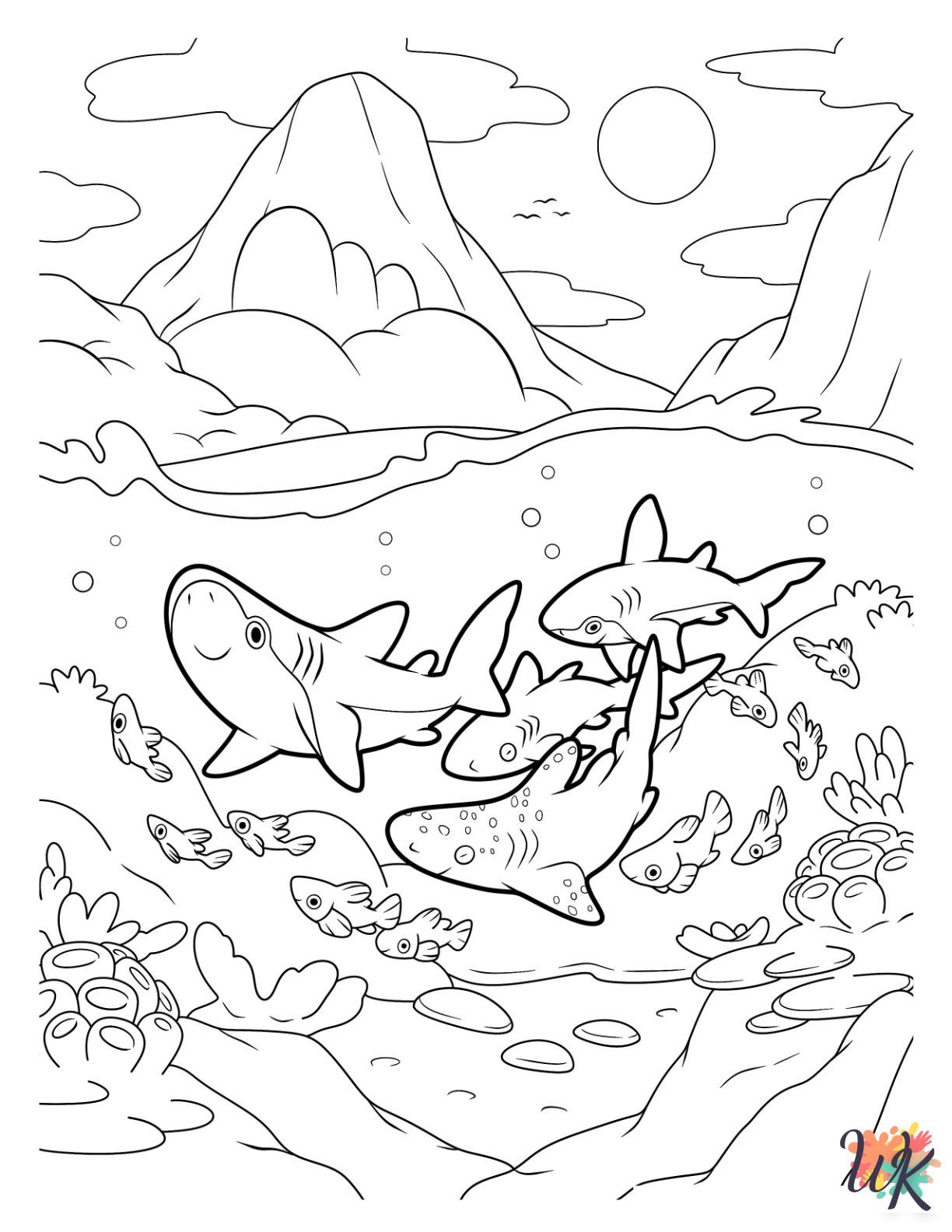 merry Shark coloring pages