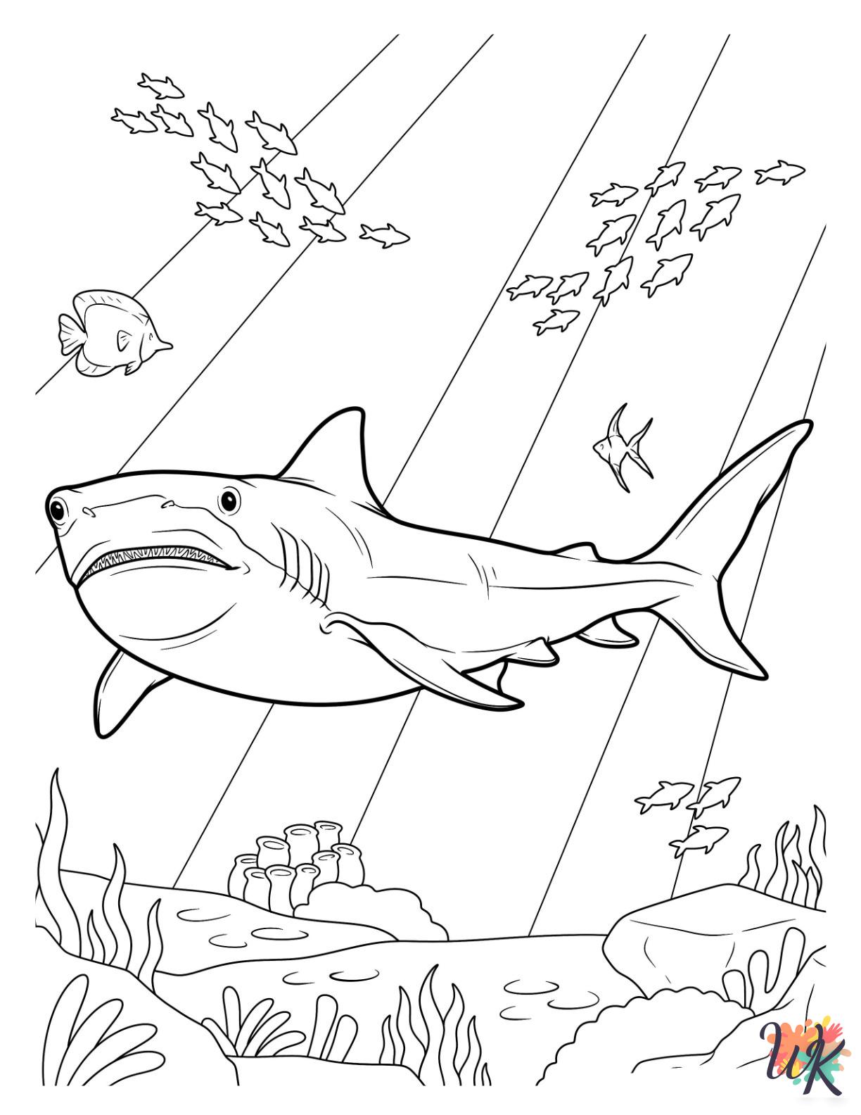 free printable coloring pages Shark