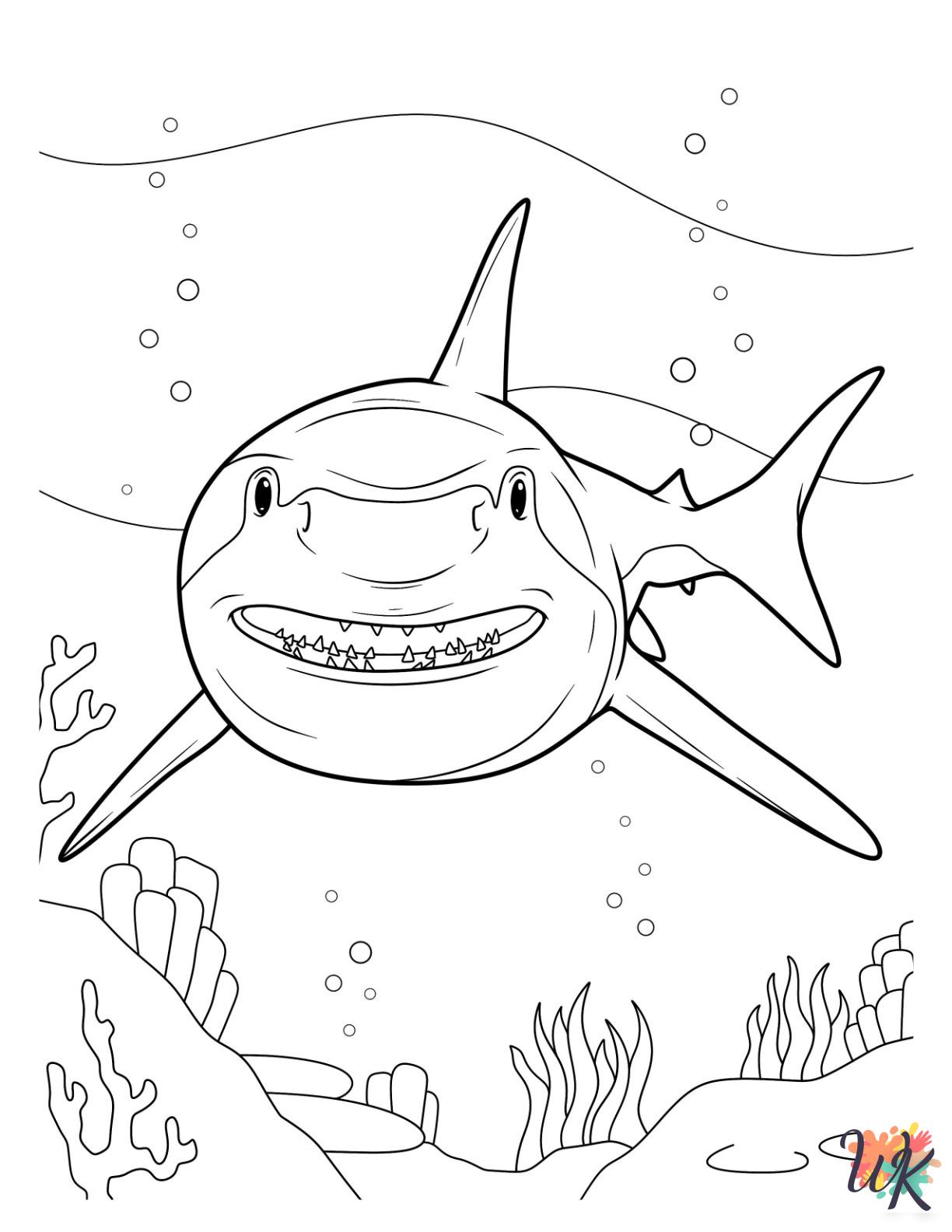 Shark decorations coloring pages