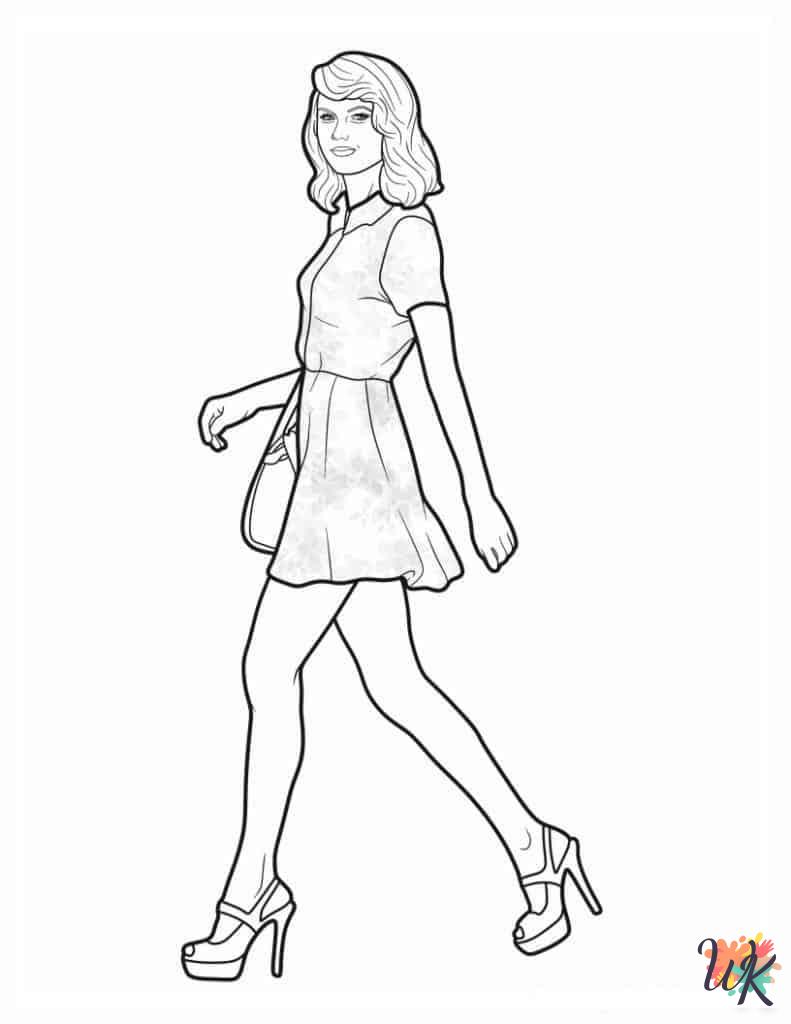 detailed Taylor Swift coloring pages