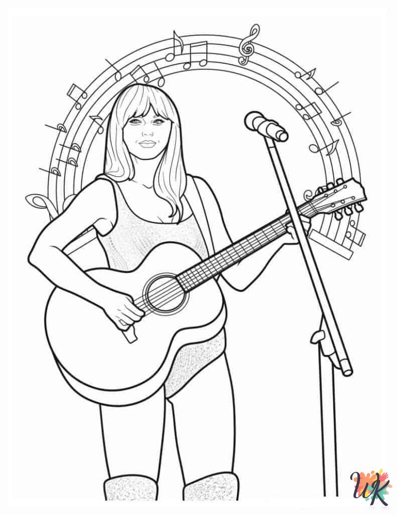 vintage Taylor Swift coloring pages