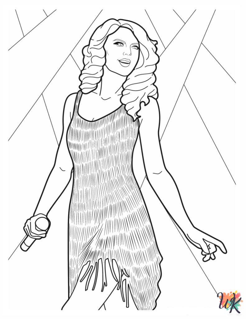 Taylor Swift coloring pages for kids