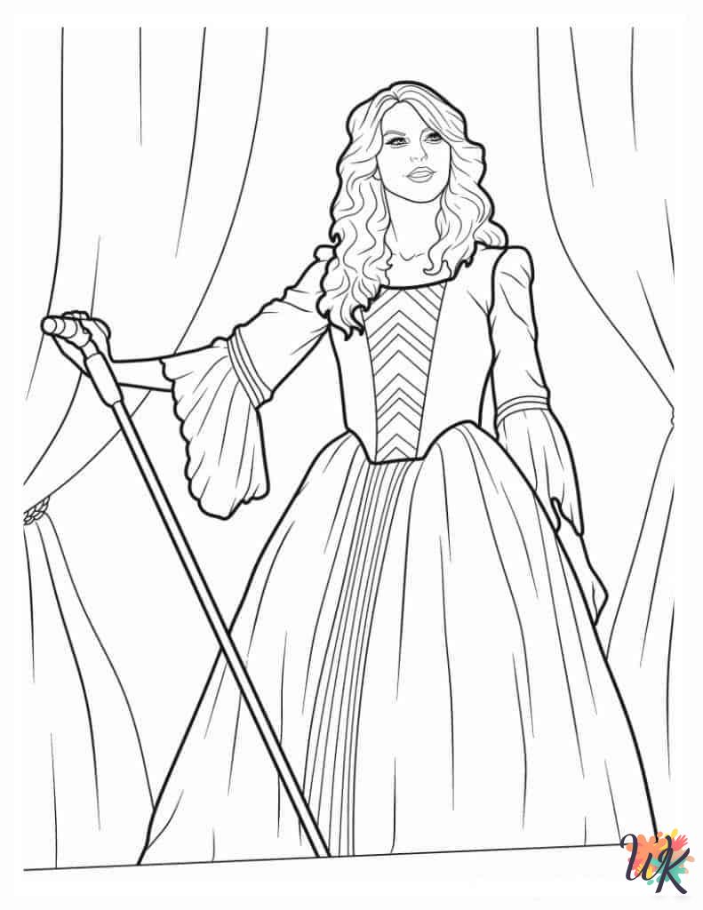 Taylor Swift decorations coloring pages