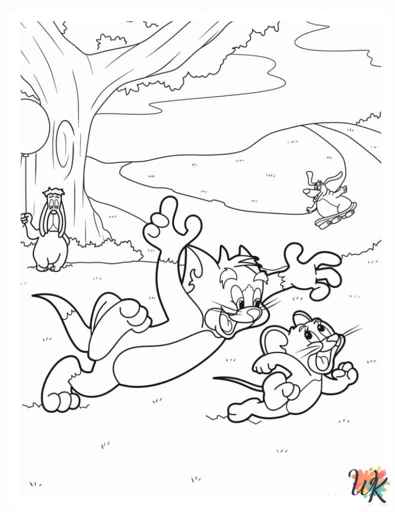 free Tom and Jerry tree coloring pages