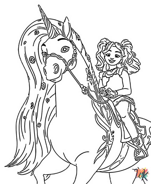 vintage Unicorn Academy coloring pages