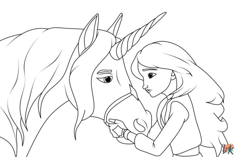 easy cute Unicorn Academy coloring pages