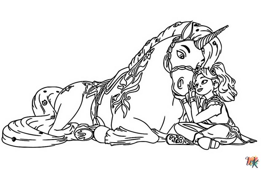 vintage Unicorn Academy coloring pages