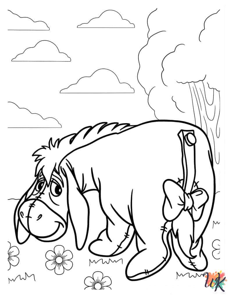 easy cute Winnie the Pooh coloring pages