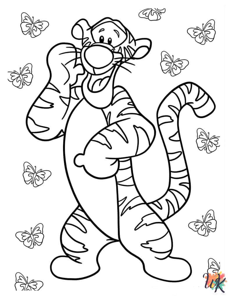 kawaii cute Winnie the Pooh coloring pages