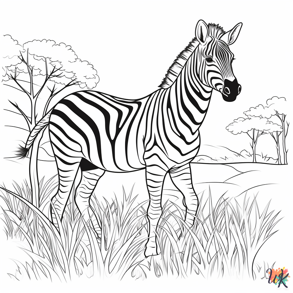 free Zebra coloring pages for kids