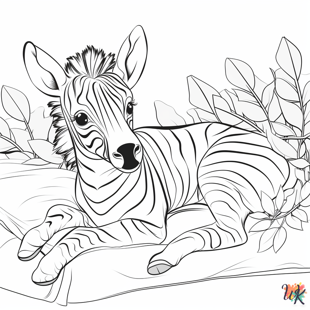 Zebra decorations coloring pages