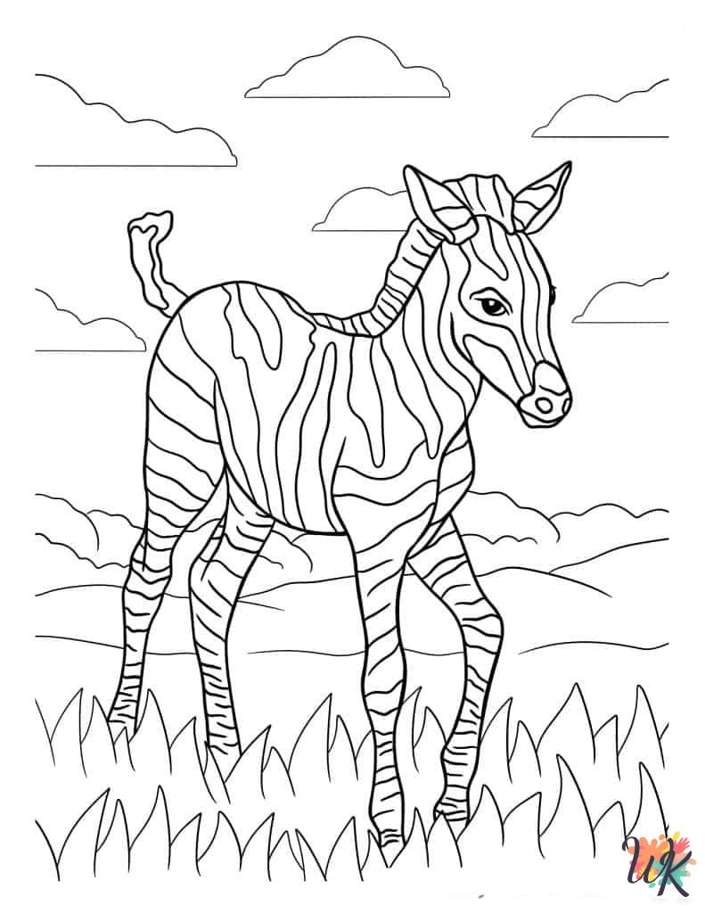 detailed Zebra coloring pages for adults