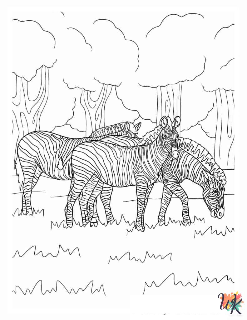 Zebra coloring pages for preschoolers