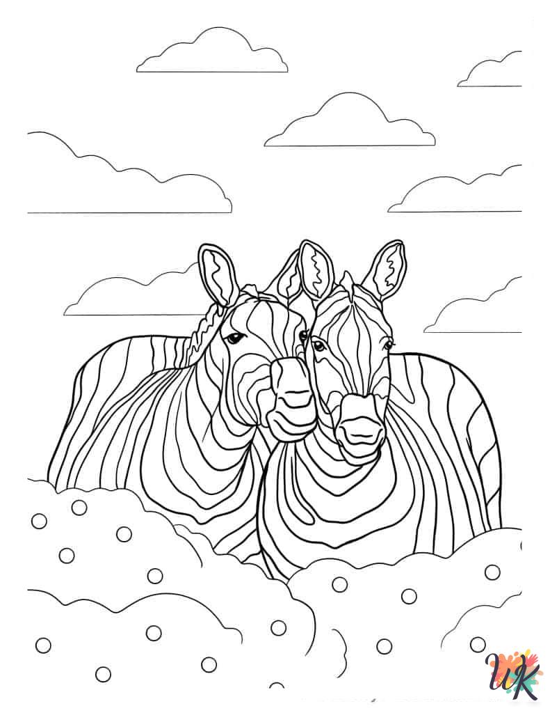 free printable Zebra coloring pages